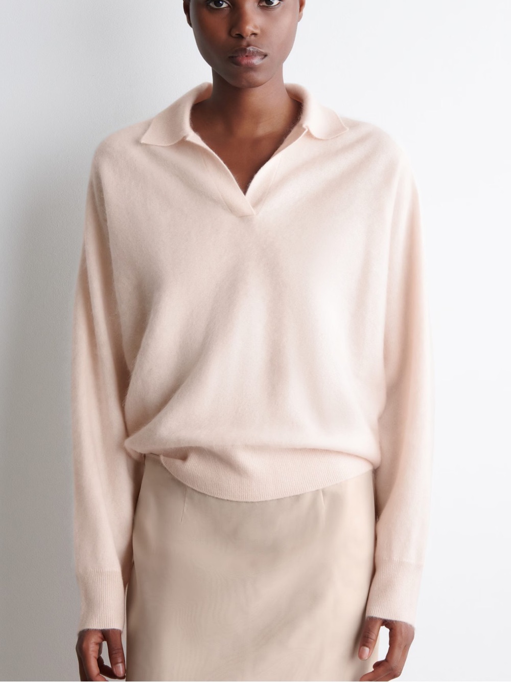 Cos brushed cashmere polo sweater